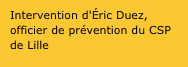 Intervention d'ric Duez, officier de